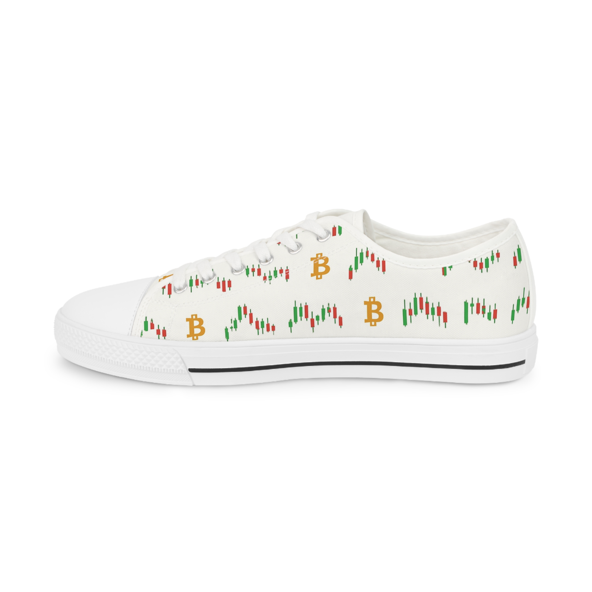 Men's Low Top Sneakers with Bitcoin Design - Trendy Cryptocurrency Fashion Footwear - Image 4