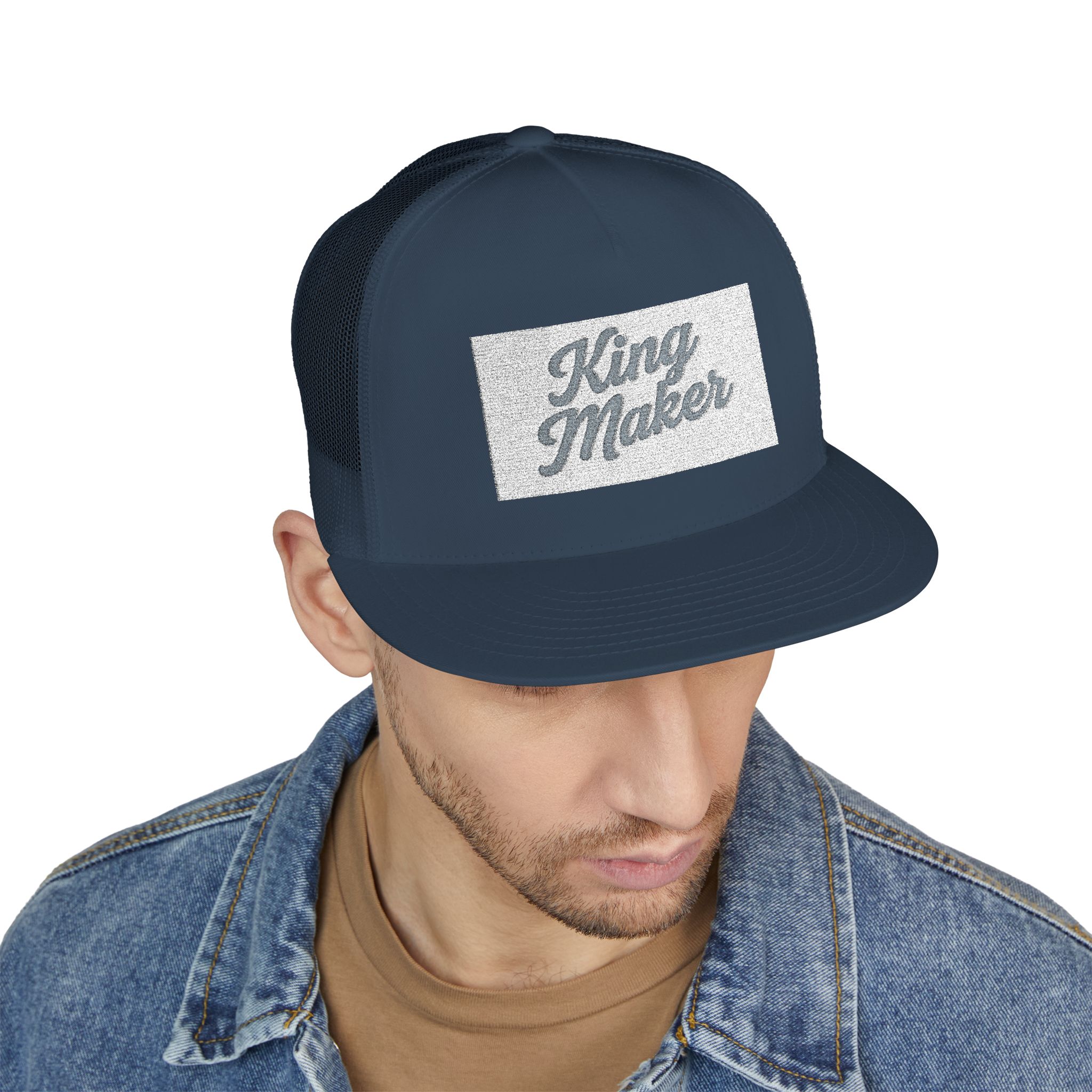 King Maker 5 Panel Trucker Cap, Stylish Embroidered Hat, Casual Outdoor Accessory, Gift for Men & Women, Trendy Headwear - Image 9