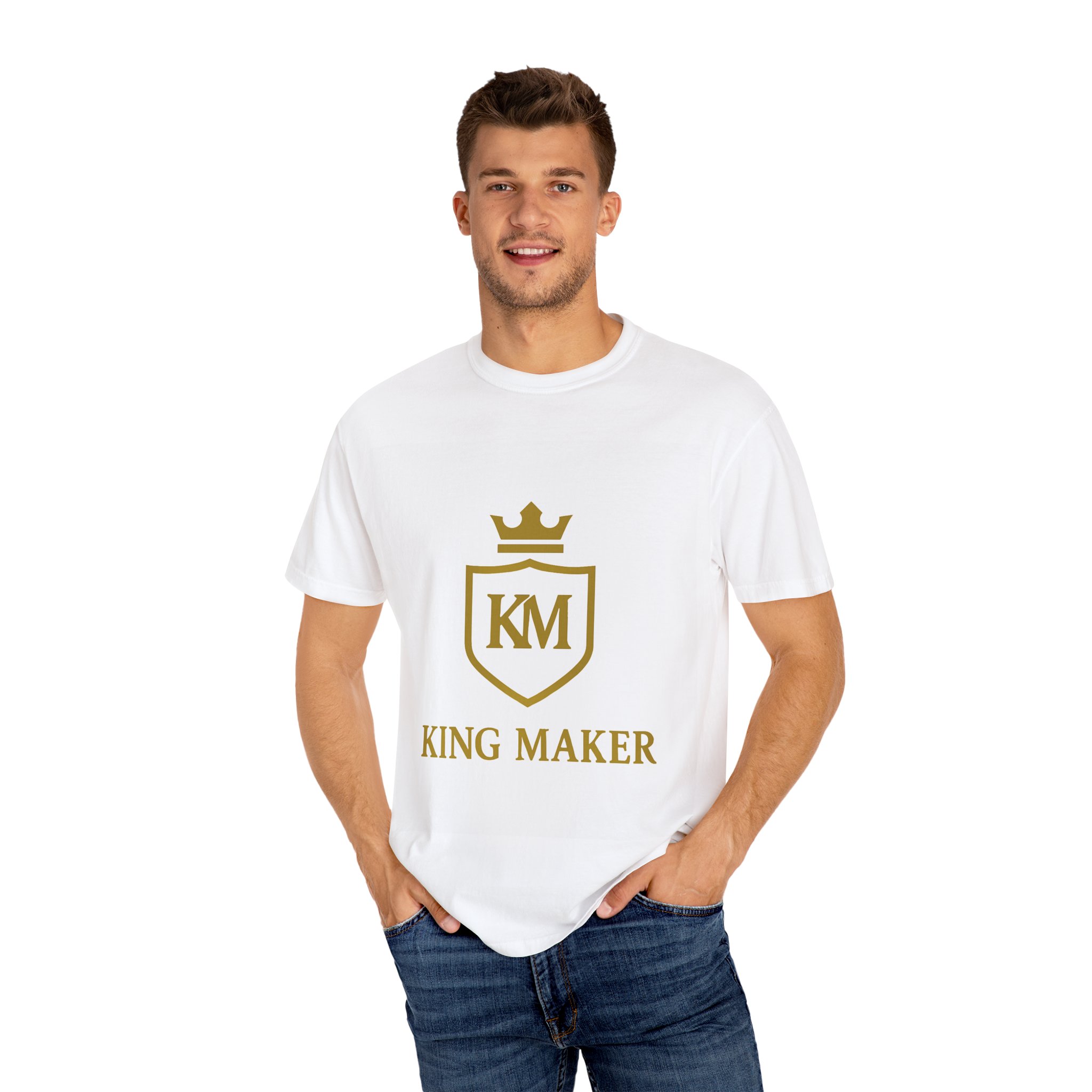 King Maker Unisex Garment-Dyed Tee, Casual Everyday Wear, Gift for Him, Crown Design, Motivational Shirt - Image 4