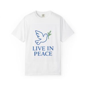 Unisex Peace Dove T-shirt, Live in Peace Shirt, Casual Wear, Gift for Peace Lovers, Spiritual Uplift Apparel, Everyday Comfort Tee