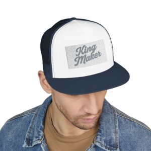 King Maker 5 Panel Trucker Cap, Stylish Embroidered Hat, Casual Outdoor Accessory, Gift for Men & Women, Trendy Headwear