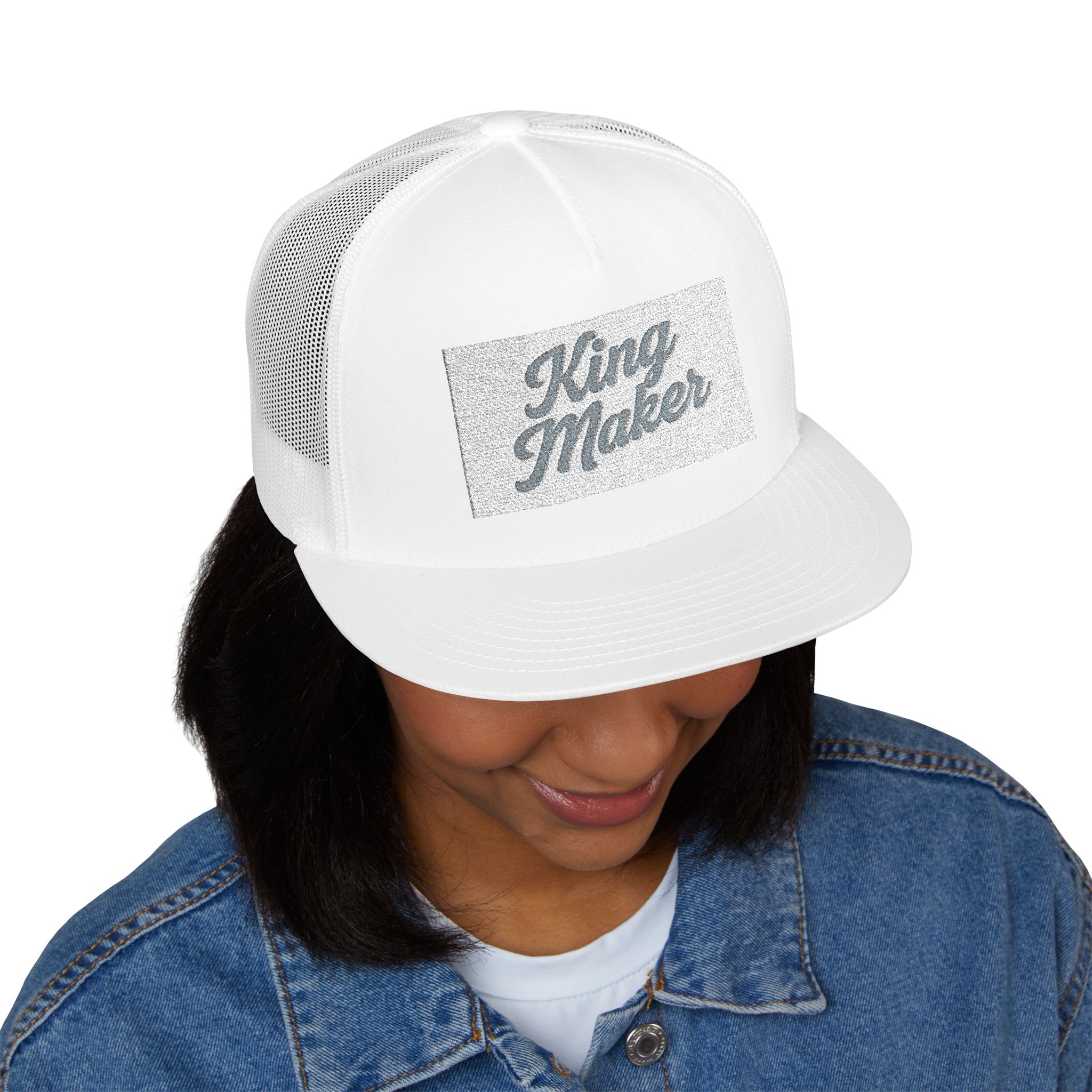 King Maker 5 Panel Trucker Cap, Stylish Embroidered Hat, Casual Outdoor Accessory, Gift for Men & Women, Trendy Headwear - Image 7