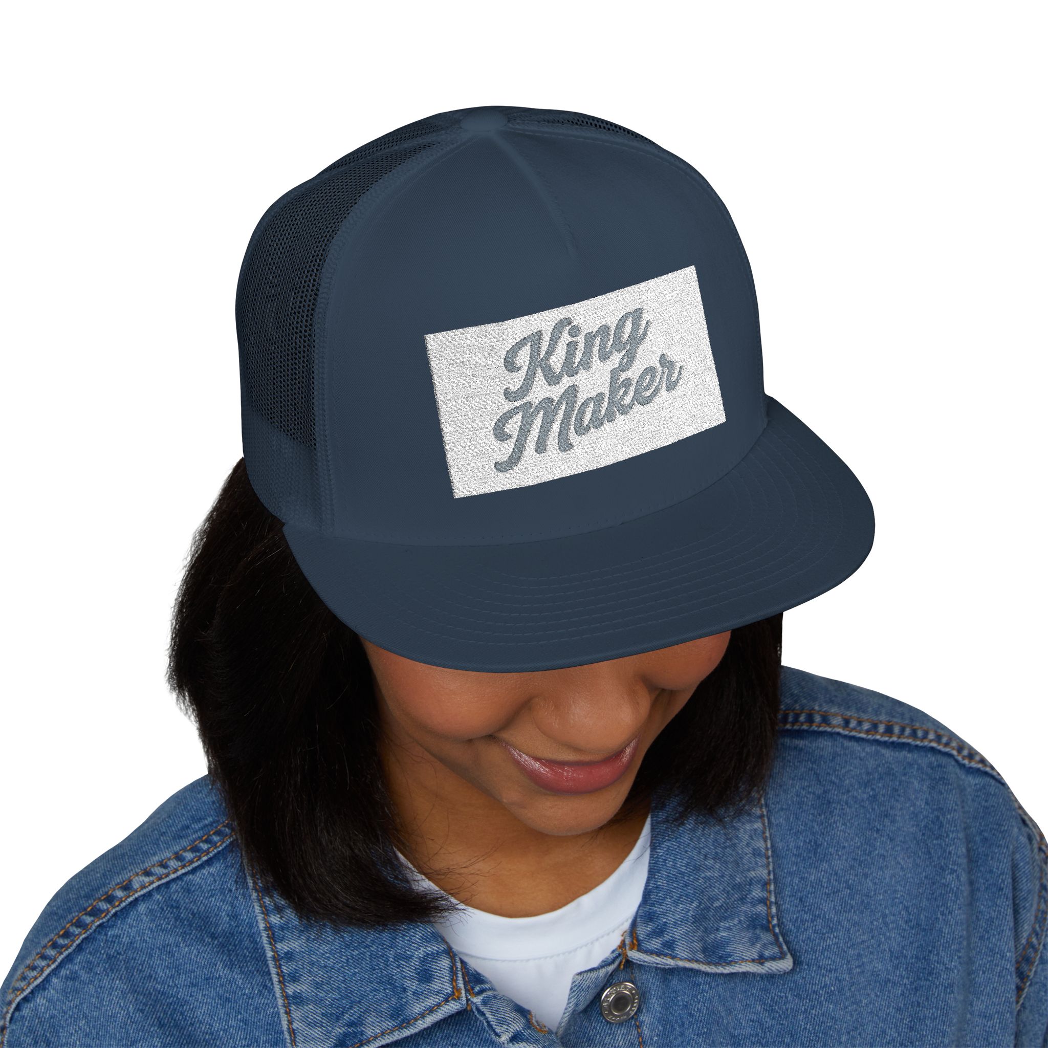King Maker 5 Panel Trucker Cap, Stylish Embroidered Hat, Casual Outdoor Accessory, Gift for Men & Women, Trendy Headwear - Image 11