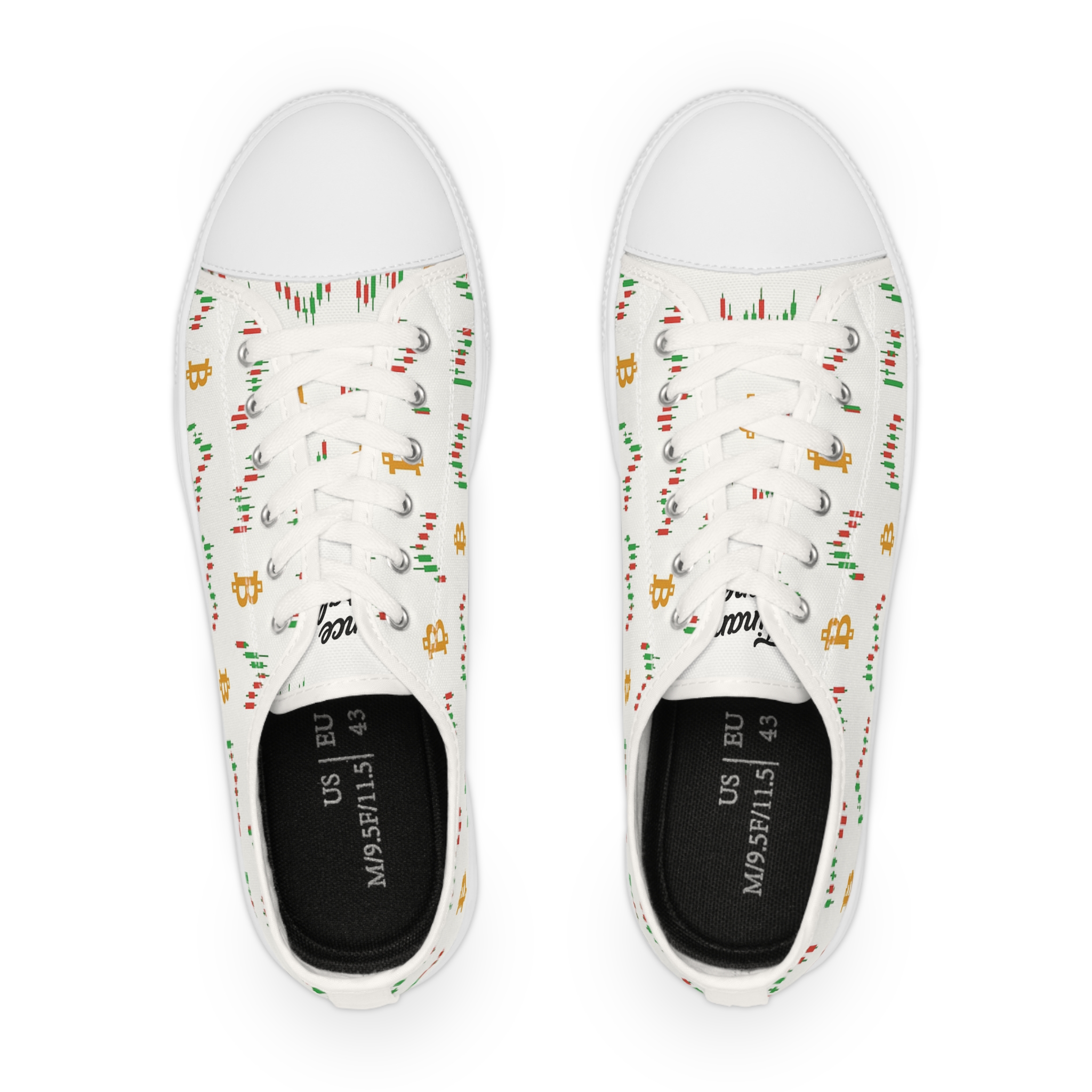 Men's Low Top Sneakers with Bitcoin Design - Trendy Cryptocurrency Fashion Footwear - Image 2